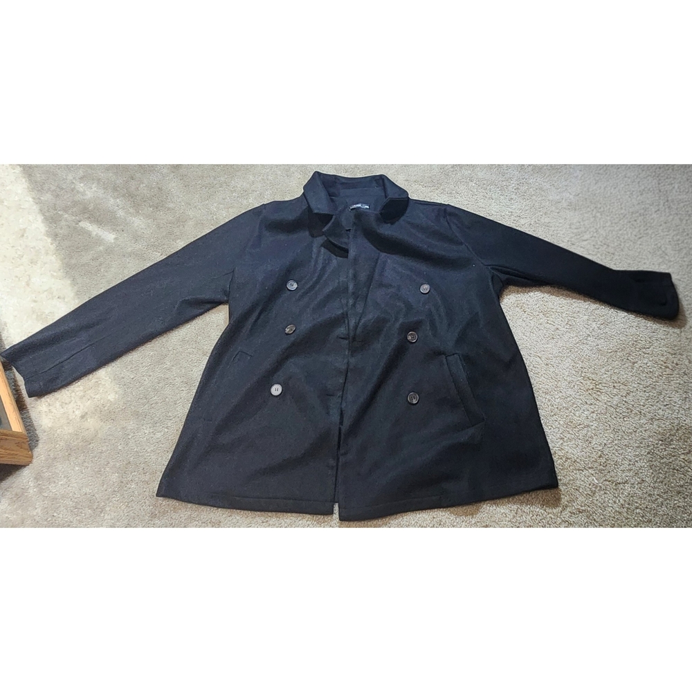 Black Double-Breasted Peacoat